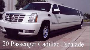 White Escalade Limo 20 Passenger